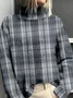 Mock Neck Vintage Loose Sweatshirt