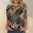 Geometric Crew Neck Regular Long Sleeve Shirt