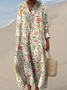 Casual Loose V Neck 3D Printing Dress With No