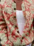 Women Vintage Spring/Fall 3D Printing Micro-Elasticity Daily Loose Crew Neck Regular Cardigans