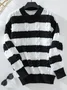 Crew Neck Striped Casual Sweater