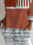 Casual Geometric Shirt Collar Shirt
