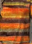 Women's Long Sleeve T-shirt Spring/Fall Orange Striped Jersey Crew Neck Daily Going Out Casual Top