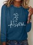Cat Heartbeat Casual Long Sleeve Shirt