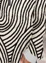 Abstract Print half Open Collar Sweatshirt