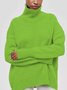 Casual Plain Turtleneck Loose Sweater