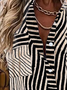 Abstract Striped Print Long Sleeve Casual Shirt