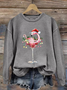Women's Flamingo Christmas Print Sweatshirt