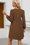Loose Plain Casual Dress With No