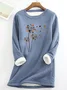 Cats Flower Fly Dandelion Casual Fluff Fleece Fabric Sweatshirt