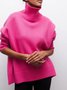 Casual Plain Turtleneck Loose Sweater