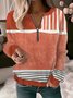 Striped Print Loose Casual Sweatshirt