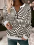 Abstract Print half Open Collar Sweatshirt