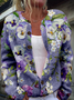Crew Neck Boho 3D Printing Loose Cardigan