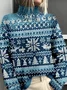 Vintage Mock Neck Loose Christmas Sweatshirt