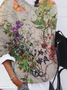 Zipper Loose Casual Floral Sweatshirt