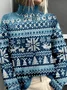 Vintage Mock Neck Loose Christmas Sweatshirt