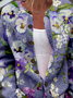 Crew Neck Boho 3D Printing Loose Cardigan