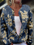 Floral Vintage Knitted Crew Neck Cardigan