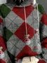 Vintage Plaid Mock Neck Sweatshirt