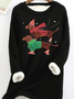 Loose Crew Neck Casual Christmas Sweatshirt