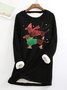 Loose Crew Neck Casual Christmas Sweatshirt