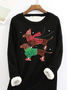 Loose Crew Neck Casual Christmas Sweatshirt