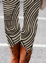 Abstract Striped Print Casual Leggings