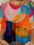 Abstract Graphic Crew Neck Casual Loose T-Shirt