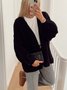 Others Casual Plain Wool/Knitting Cardigan