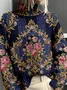 Mock Neck Vintage 3D Printing Sweatshirt