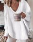 Loose Plain Casual Crew Neck Sweatshirt