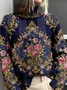 Mock Neck Vintage 3D Printing Sweatshirt