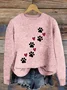 Heart Dog Simple Crew Neck Loose Sweater