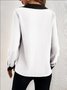 Contrast Stitching Regular Fit V Neck Casual Shirt