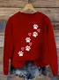 Heart Dog Simple Crew Neck Loose Sweater