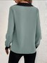 Contrast Stitching Regular Fit V Neck Casual Shirt