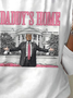 White House Trump Print Long Sleeve Crew Neck T-shirt