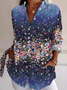 Casual Loose Shirt Collar Geometric Shirt