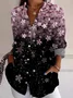 Casual Loose Shirt Collar Geometric Shirt