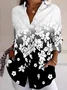 Casual Loose Shirt Collar Geometric Shirt