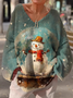 Loose V Neck Casual Sweatshirt