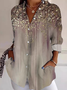 Casual Loose Shirt Collar Geometric Shirt