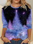 Christmas Tree Casual Loose Crew Neck T-Shirt