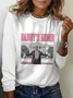 White House Trump Print Long Sleeve Crew Neck T-shirt