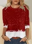 Ombre Christmas Snowflake Casual Long Sleeve Sleeve