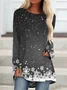 Casual Christmas Crew Neck Loose T-Shirt