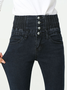 Plain Casual Regular Fit Jeans