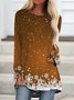 Casual Christmas Crew Neck Loose T-Shirt