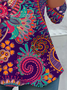 Ethnic Graphic Print Long-Sleeved Crew Neck T-shirt